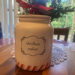 Rae Dunn Christmas Cookies Jar - White and Red
